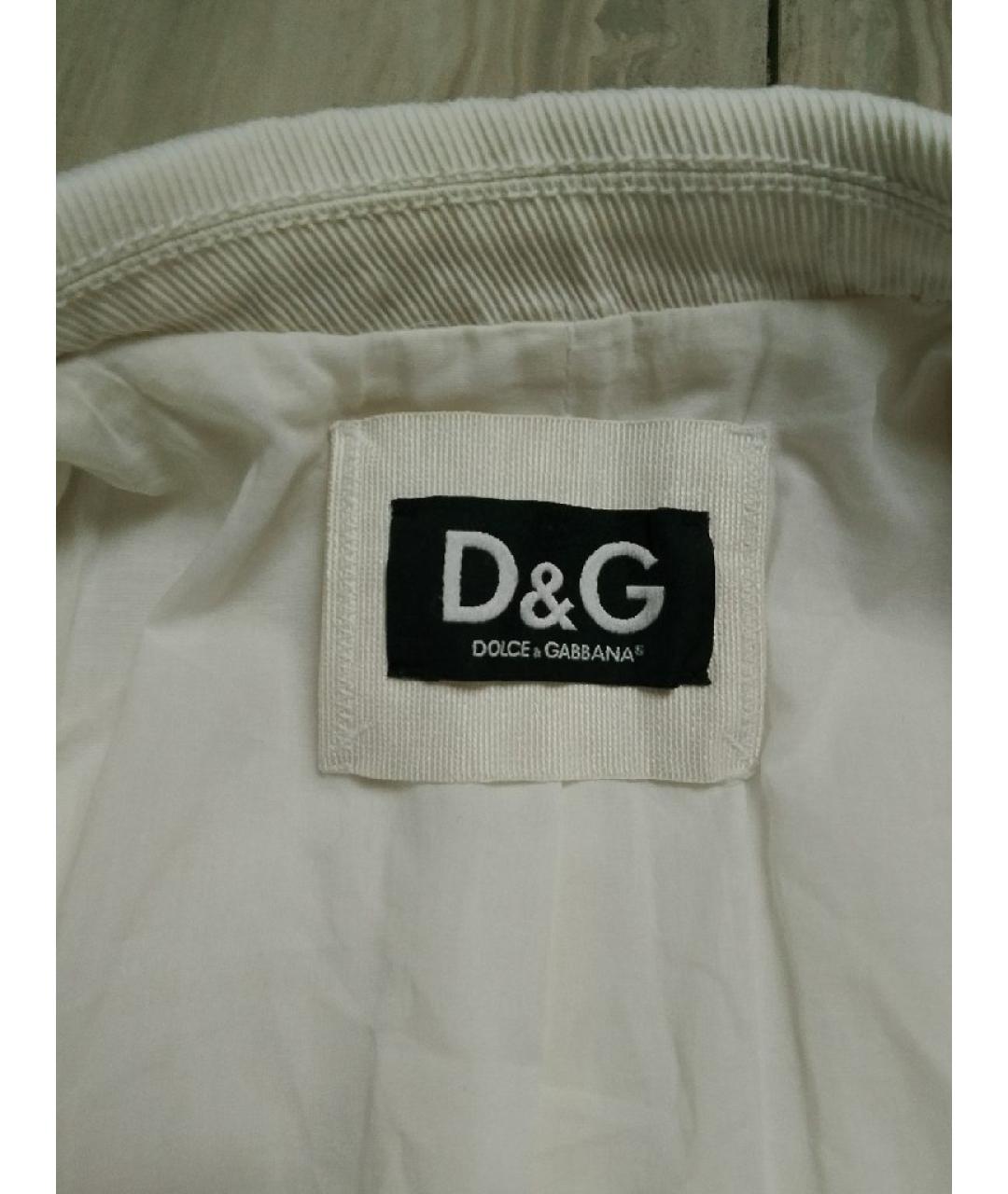 DOLCE&GABBANA Белый хлопковый жакет/пиджак, фото 3