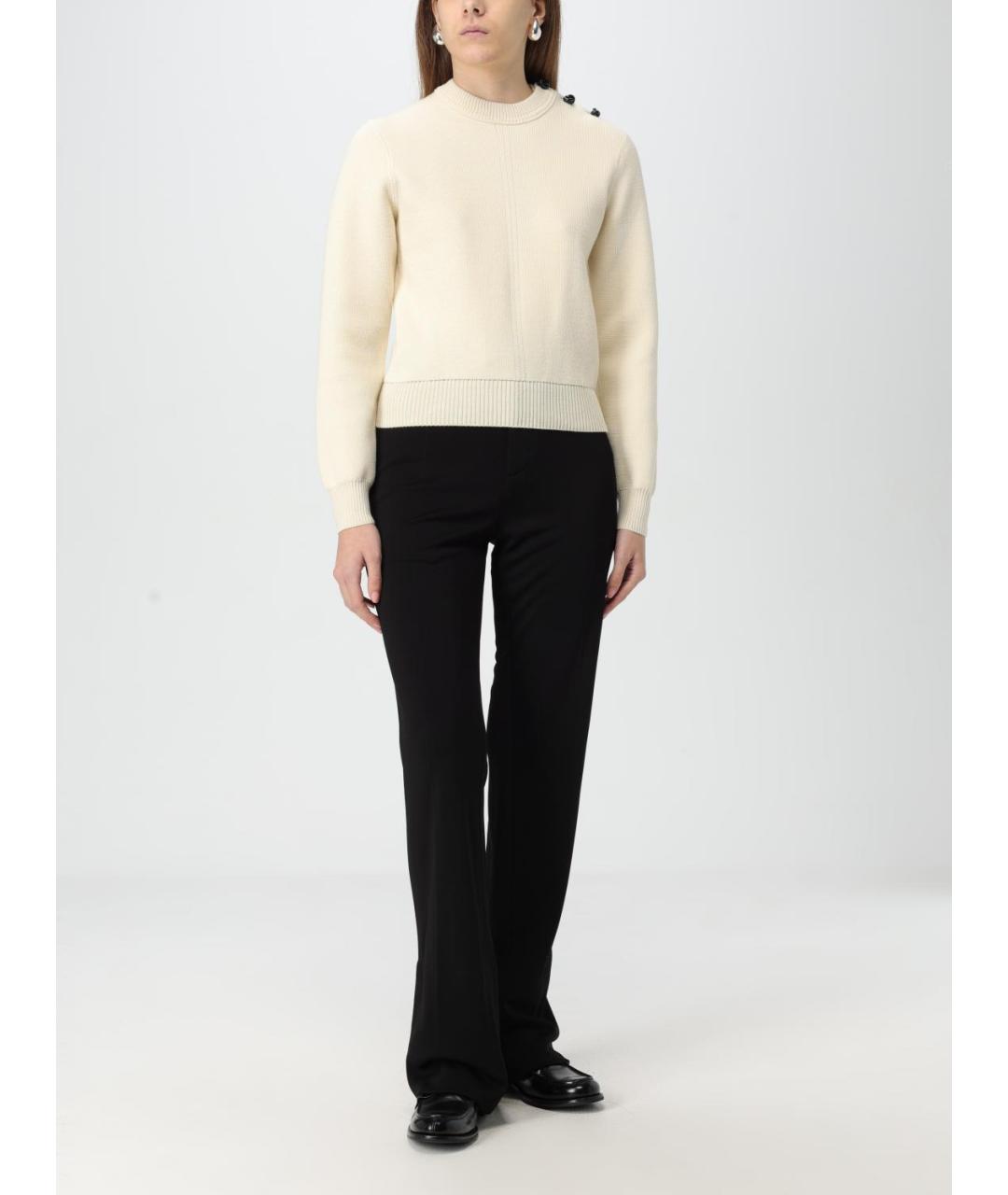 BOTTEGA VENETA Черные вискозные прямые брюки, фото 3