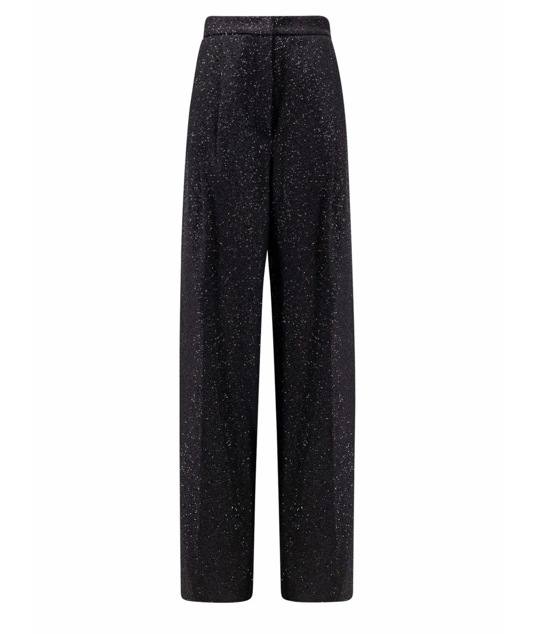 MAX MARA Черные вискозные прямые брюки, фото 1