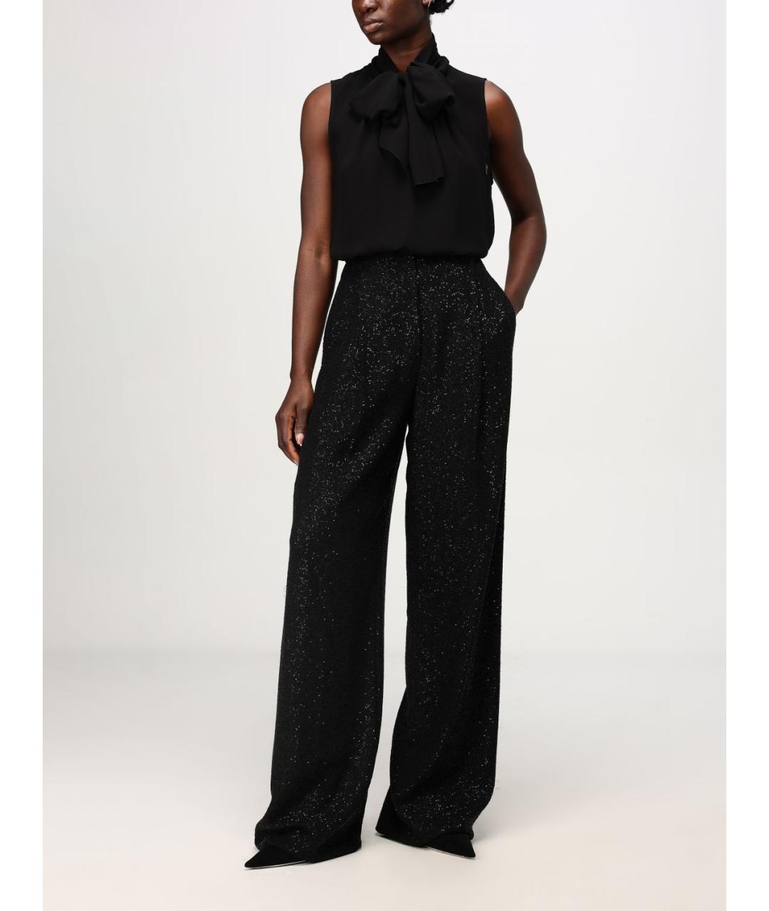 MAX MARA Черные вискозные прямые брюки, фото 3