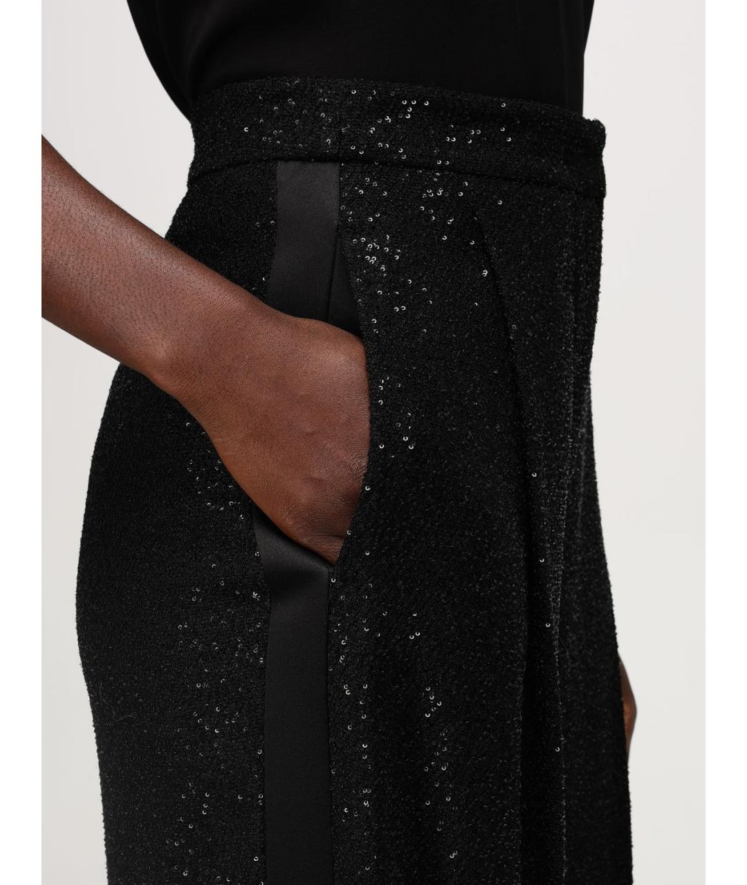 MAX MARA Черные вискозные прямые брюки, фото 6