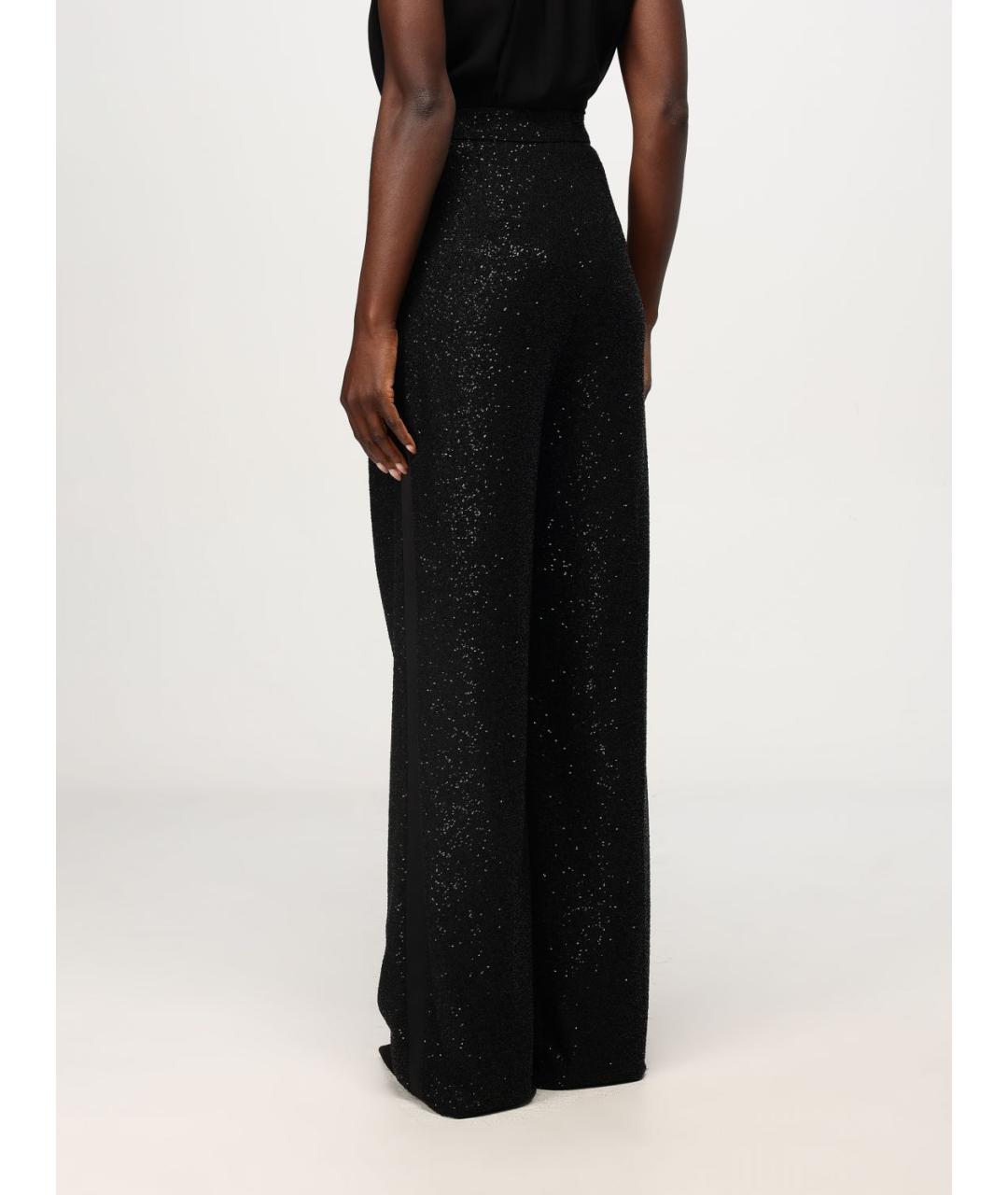 MAX MARA Черные вискозные прямые брюки, фото 4