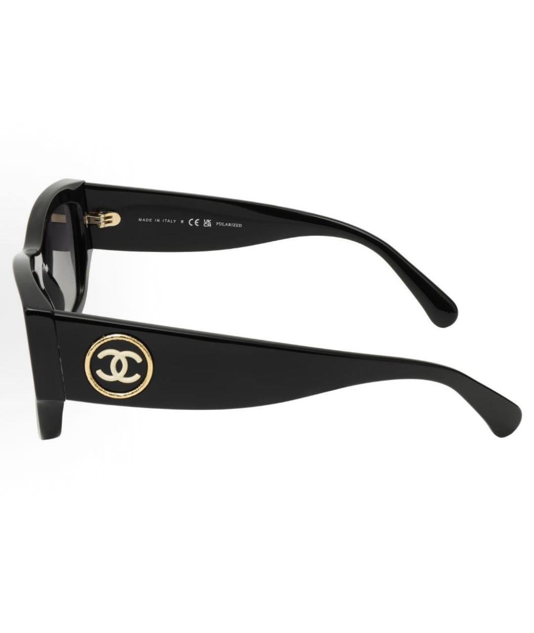 CHANEL Черные пластиковые солнцезащитные очки, фото 3