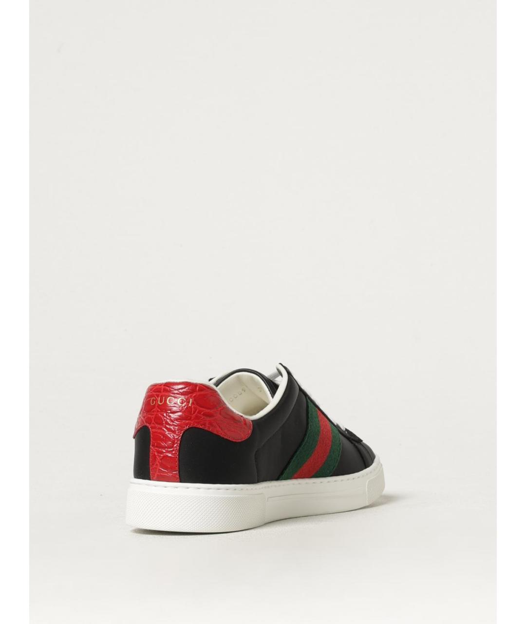 GUCCI Черные синтетические низкие кроссовки / кеды, фото 3