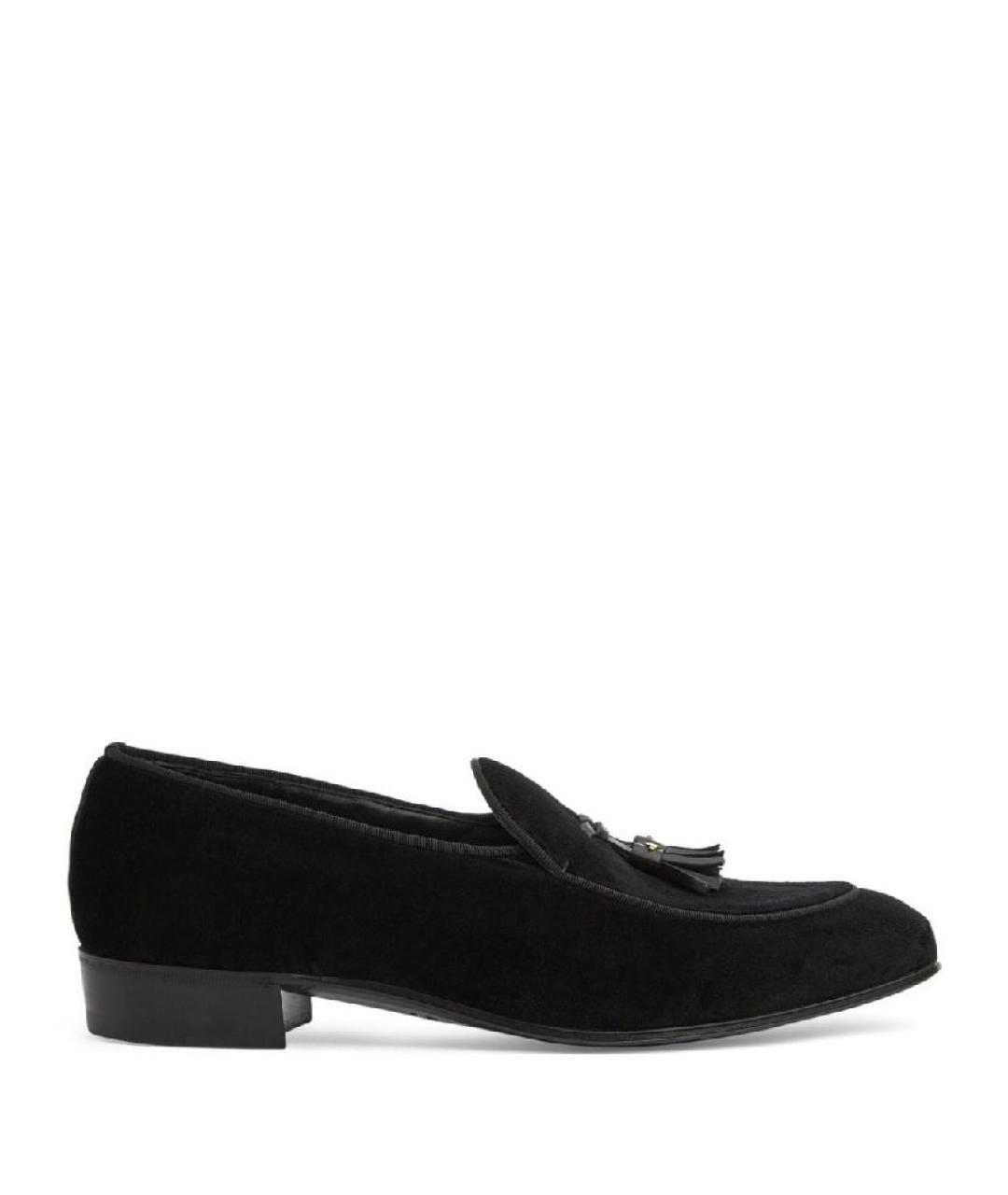 GUCCI Черные бархатные лоферы, фото 1