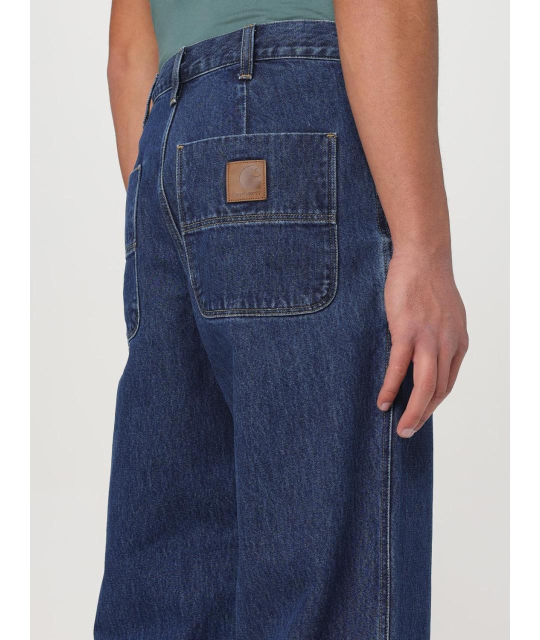 CARHARTT WIP Синие хлопковые прямые джинсы, фото 4