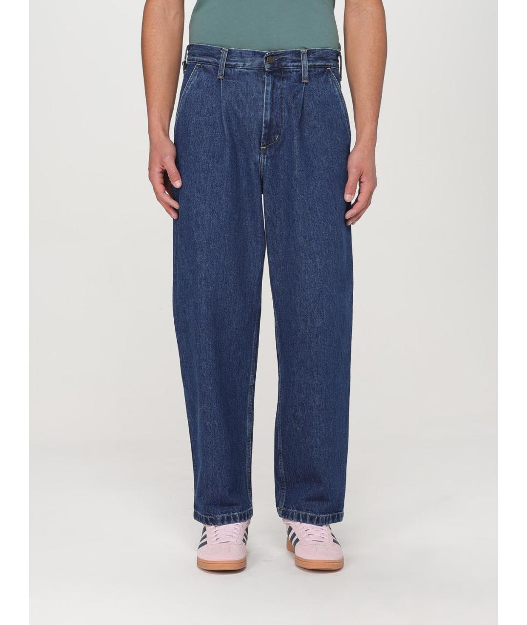 CARHARTT WIP Синие хлопковые прямые джинсы, фото 2