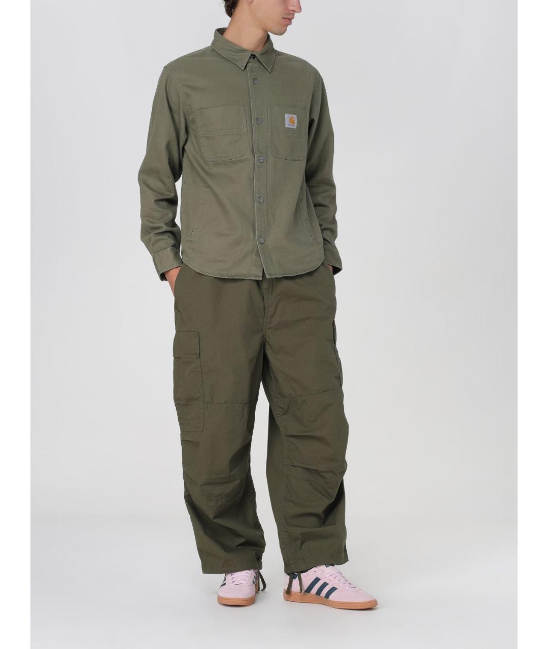 CARHARTT WIP Зеленые хлопковые повседневные брюки, фото 3
