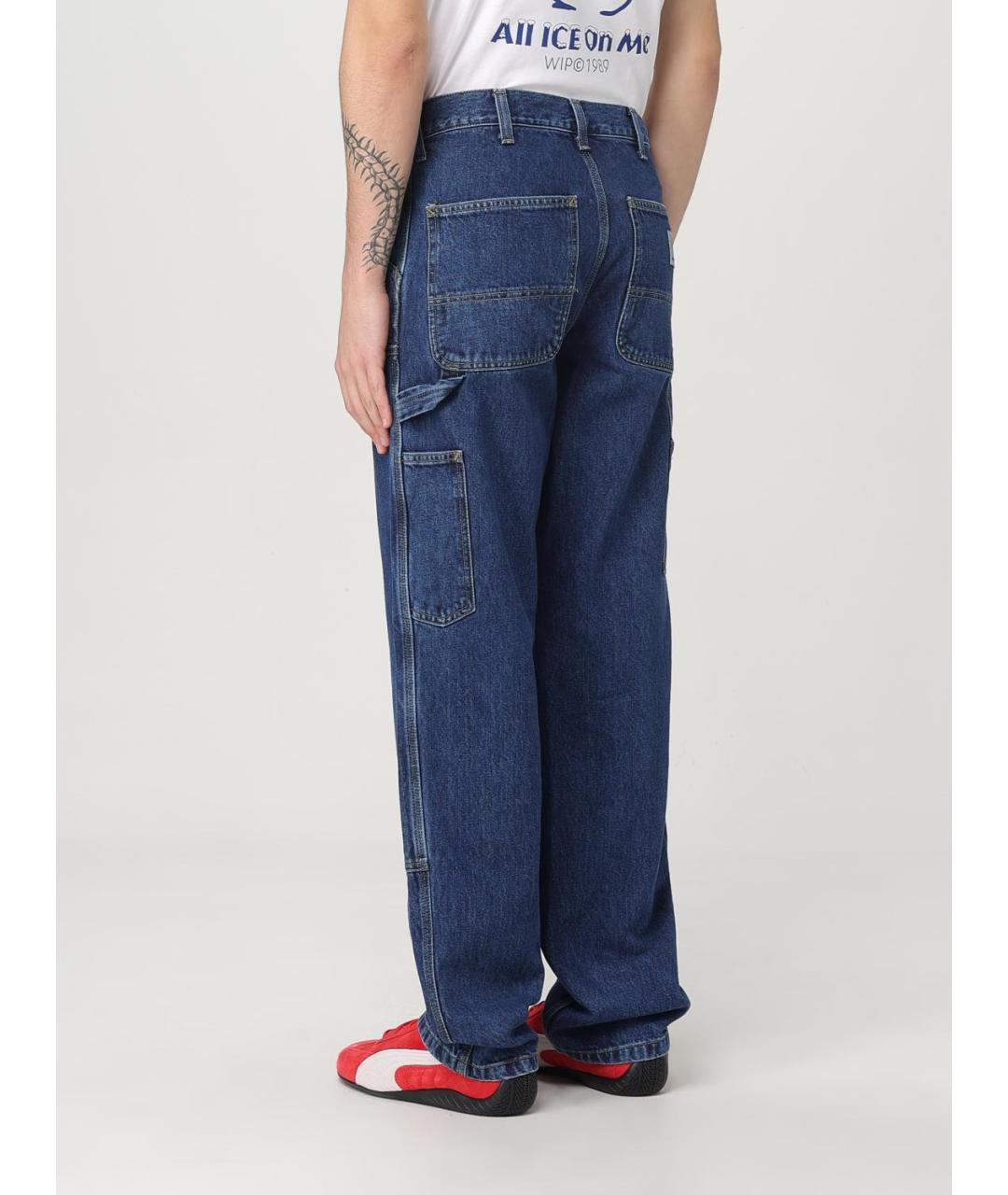 CARHARTT WIP Синие хлопковые прямые джинсы, фото 4