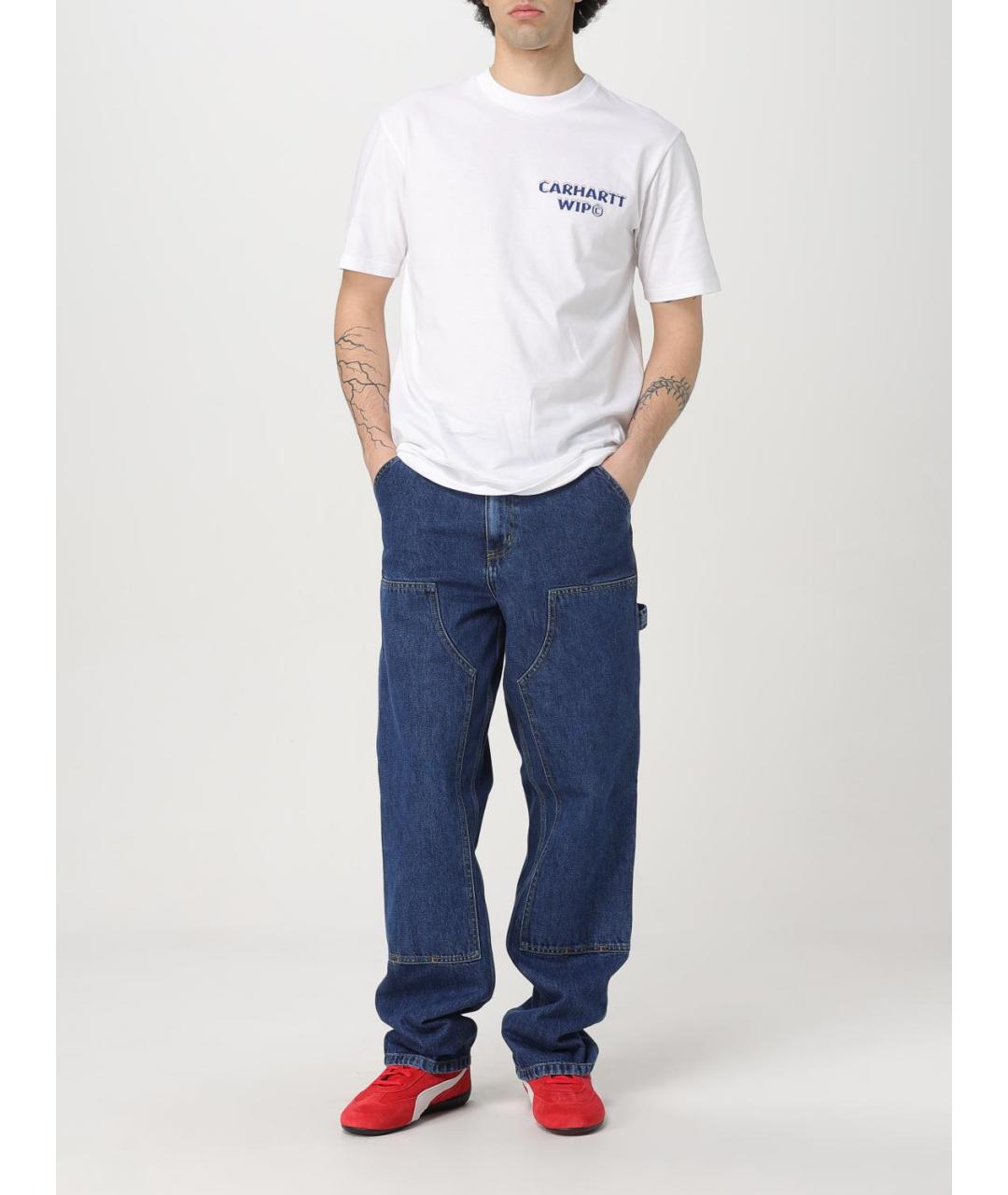 CARHARTT WIP Синие хлопковые прямые джинсы, фото 3