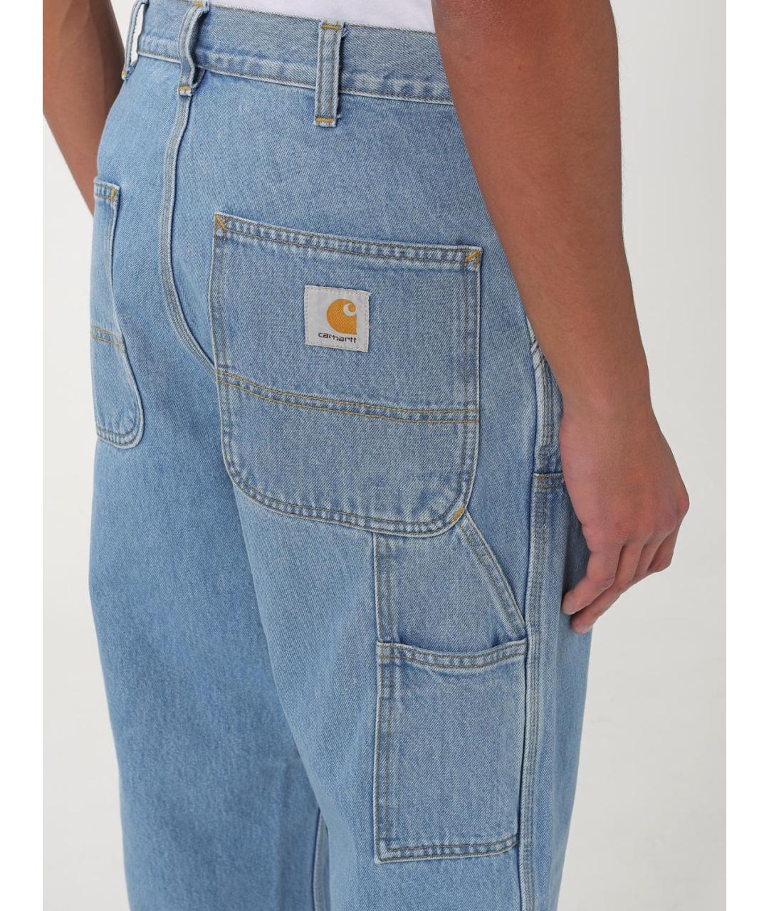 CARHARTT WIP Голубые хлопковые прямые джинсы, фото 5