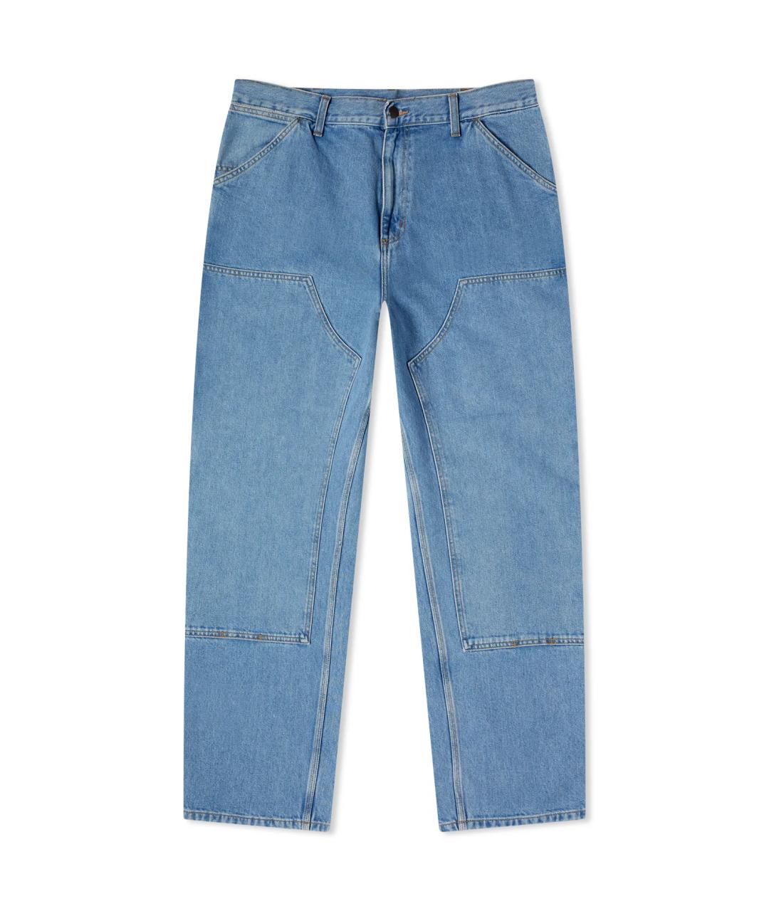 CARHARTT WIP Голубые хлопковые прямые джинсы, фото 1