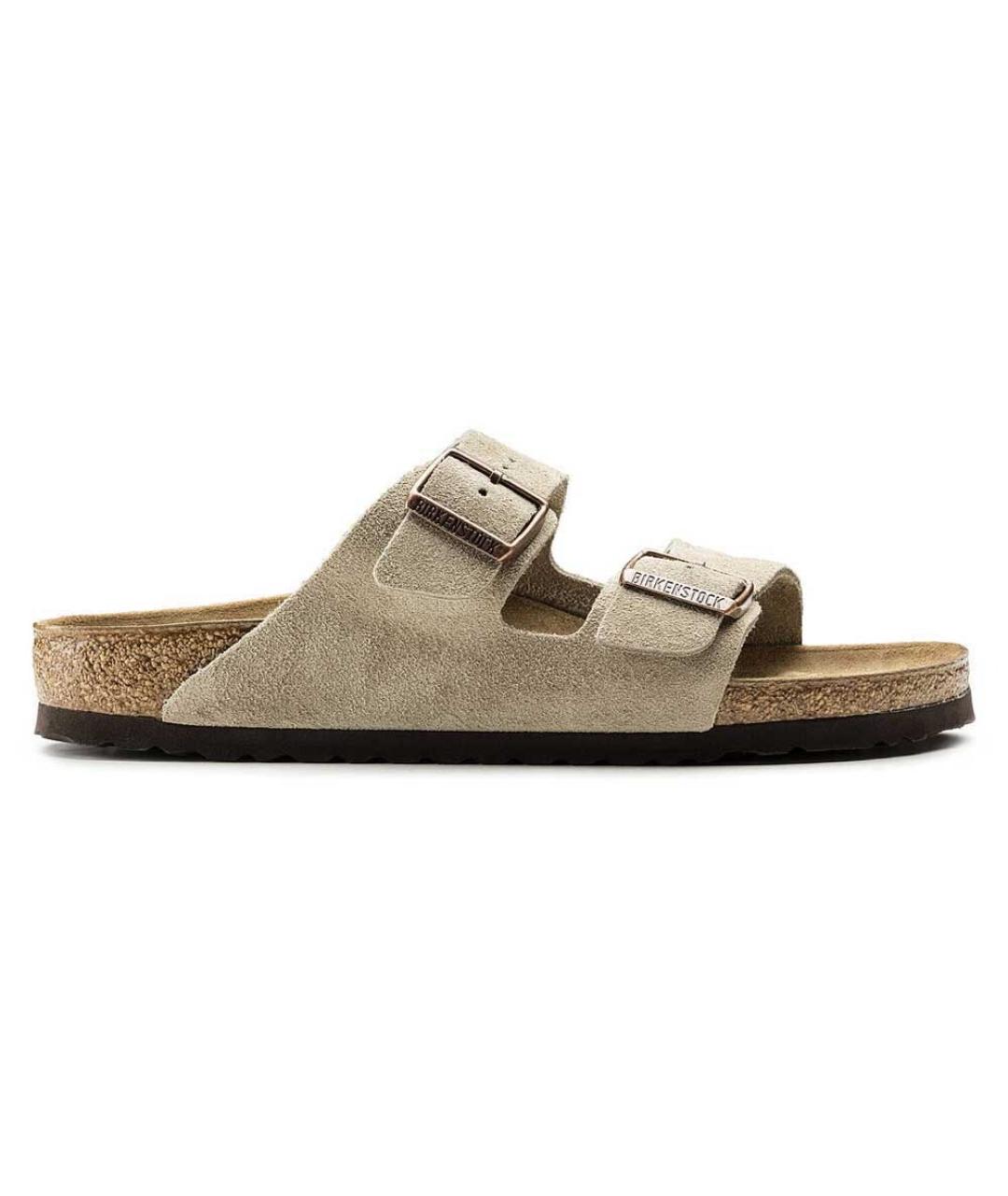 BIRKENSTOCK Бежевые замшевые сандалии, фото 1