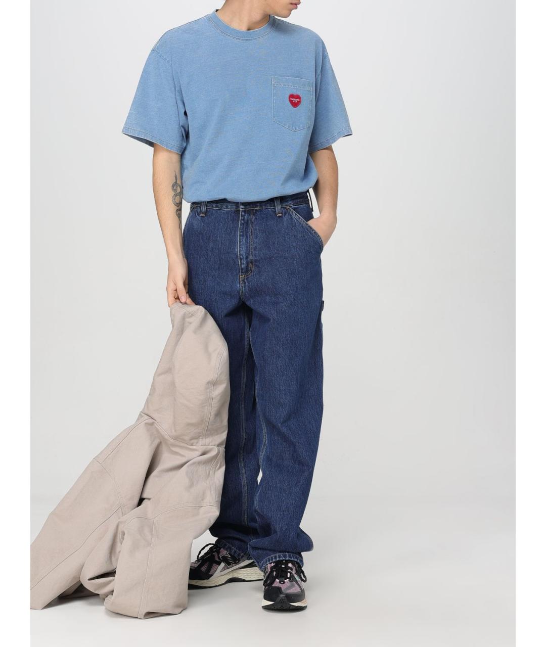 CARHARTT WIP Синие хлопковые повседневные брюки, фото 3