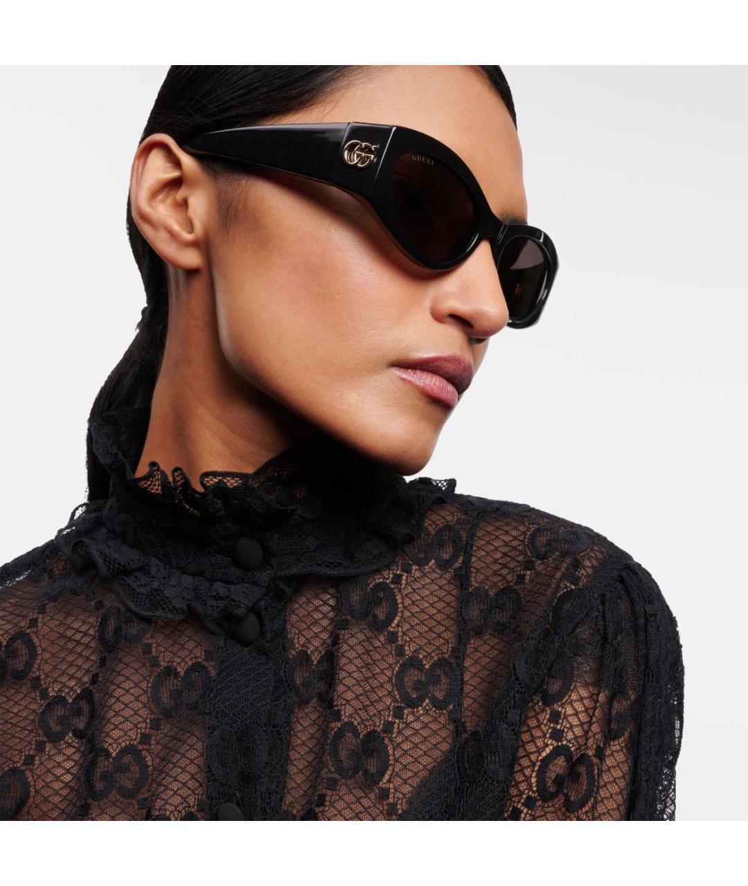 GUCCI Черные пластиковые солнцезащитные очки, фото 3