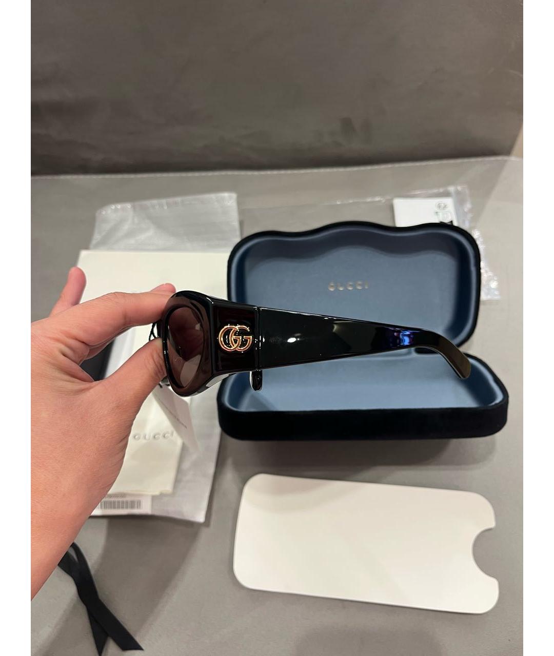 GUCCI Черные пластиковые солнцезащитные очки, фото 8