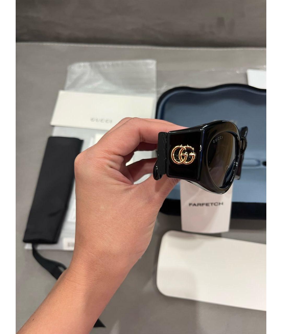 GUCCI Черные пластиковые солнцезащитные очки, фото 7