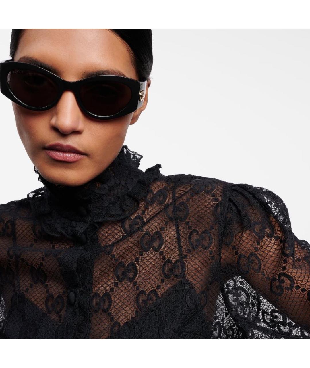 GUCCI Черные пластиковые солнцезащитные очки, фото 4