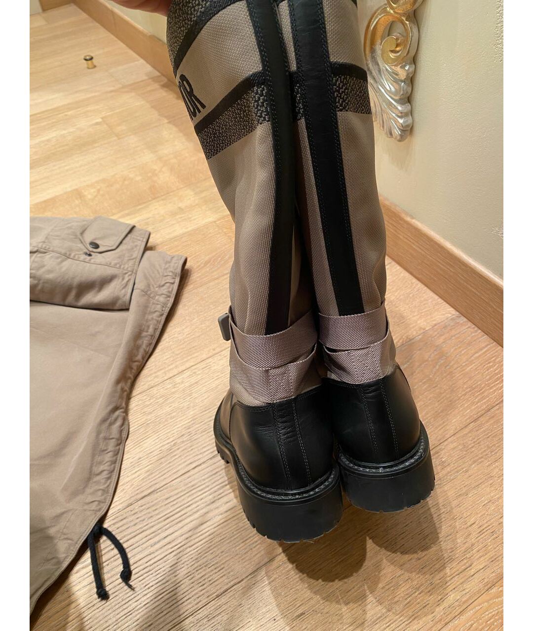 CHRISTIAN DIOR Черные кожаные сапоги, фото 3