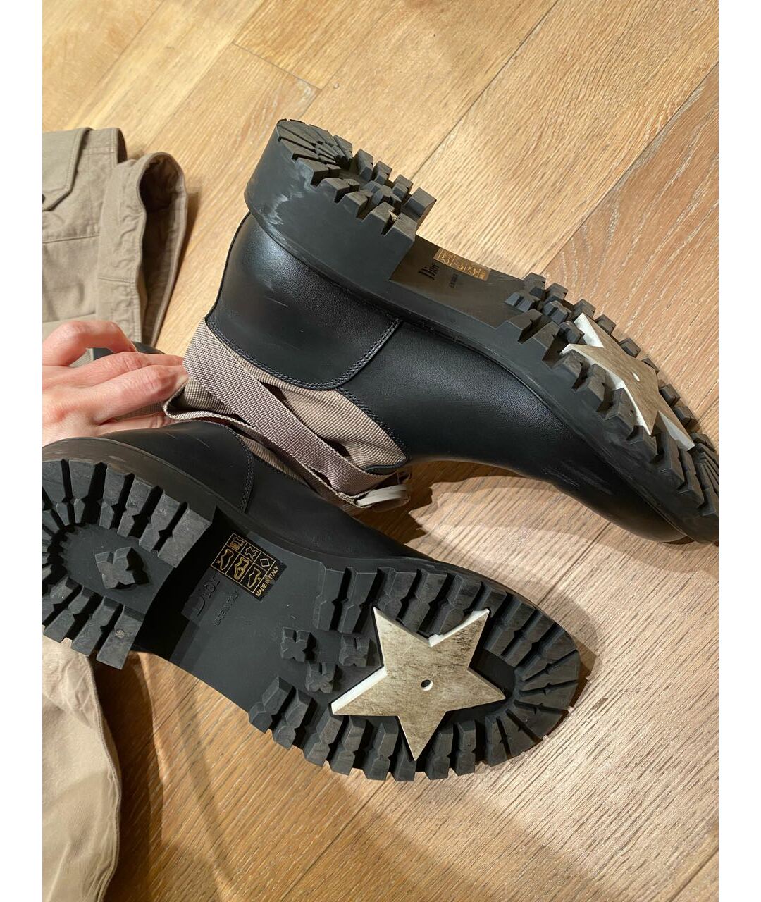 CHRISTIAN DIOR Черные кожаные сапоги, фото 5