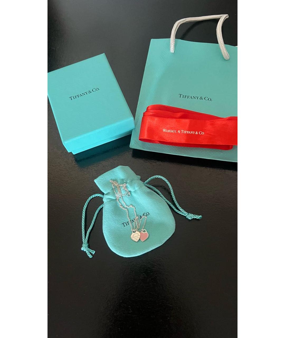 TIFFANY&CO Розовая серебряная подвеска, фото 3
