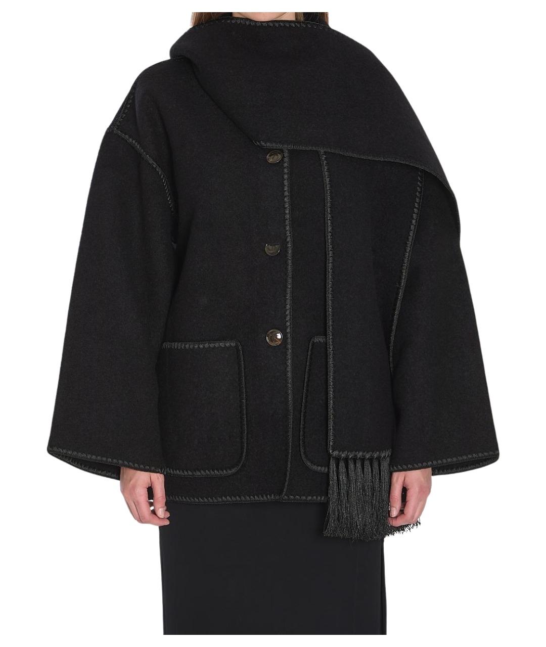 TOTEME Черное шерстяное пальто, фото 1