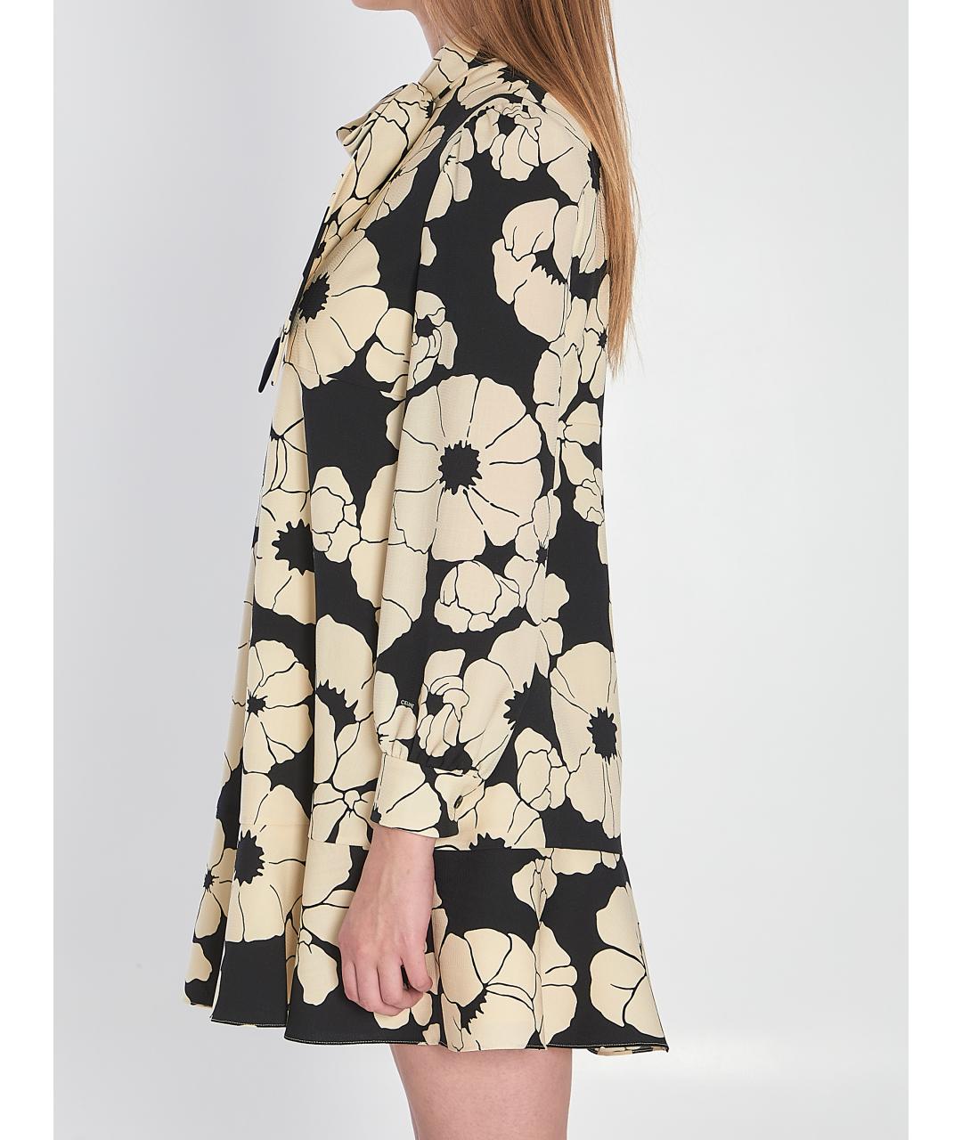 CELINE Мульти шерстяное повседневное платье, фото 4