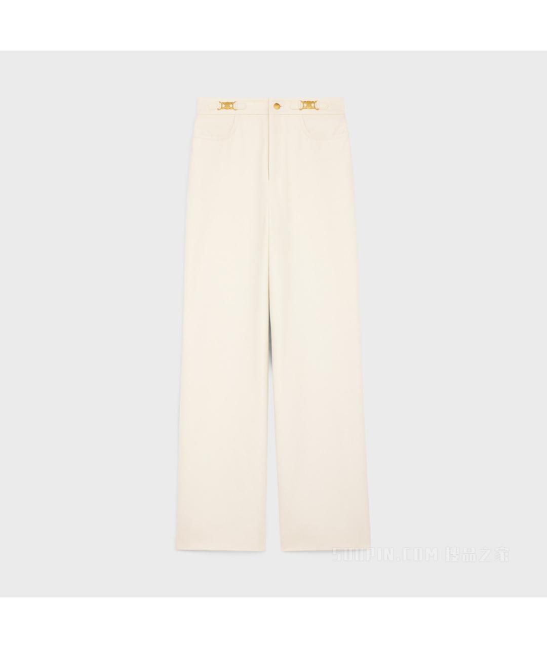 CELINE Бежевые хлопковые прямые брюки, фото 6