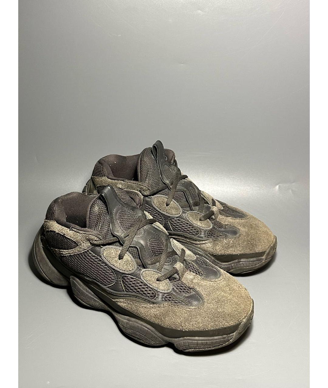 ADIDAS YEEZY Черные замшевые низкие кроссовки / кеды, фото 5