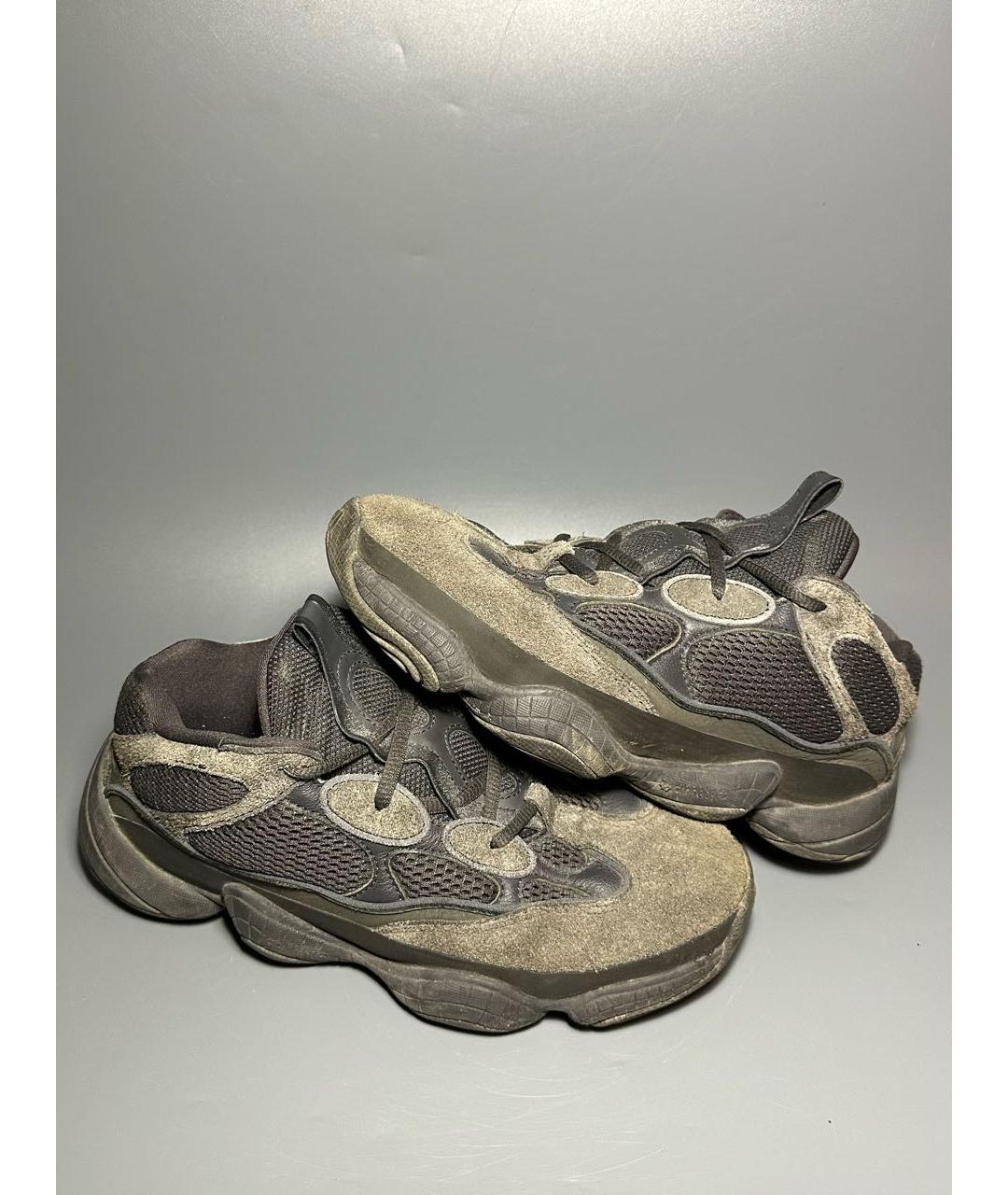 ADIDAS YEEZY Черные замшевые низкие кроссовки / кеды, фото 7