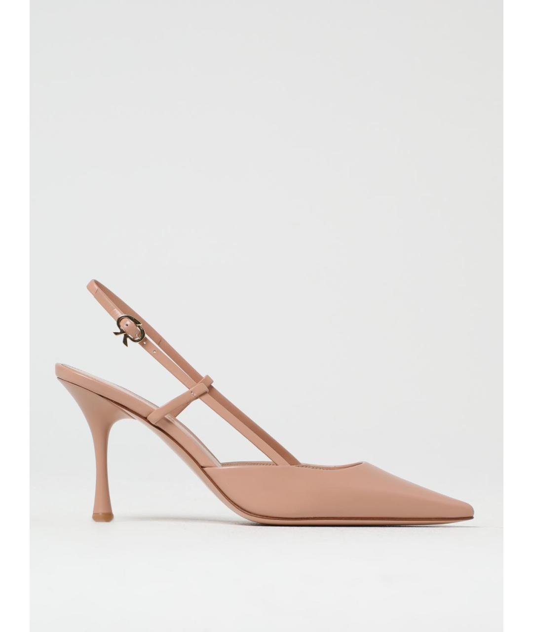 GIANVITO ROSSI Розовые кожаные туфли, фото 5