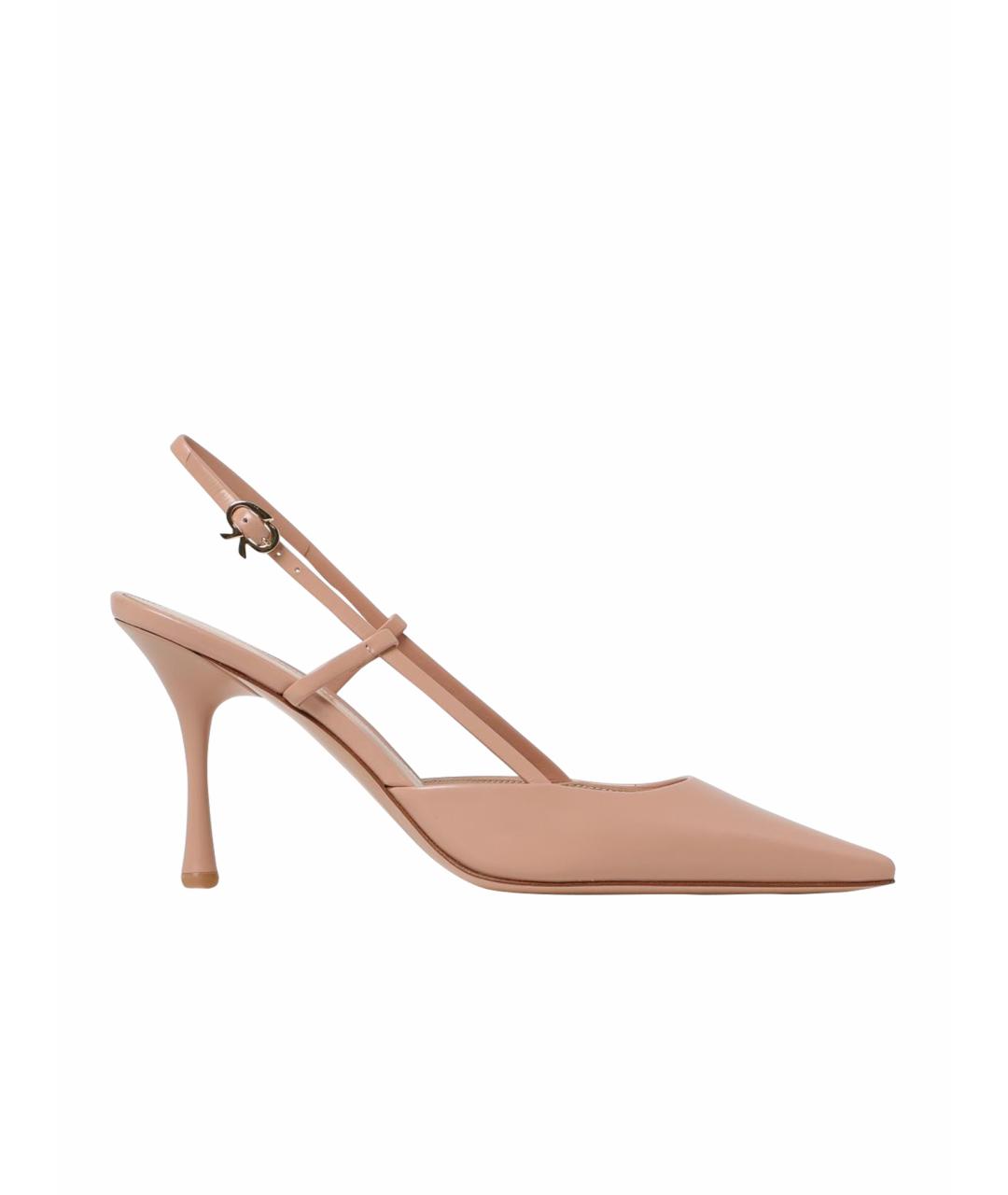 GIANVITO ROSSI Розовые кожаные туфли, фото 1