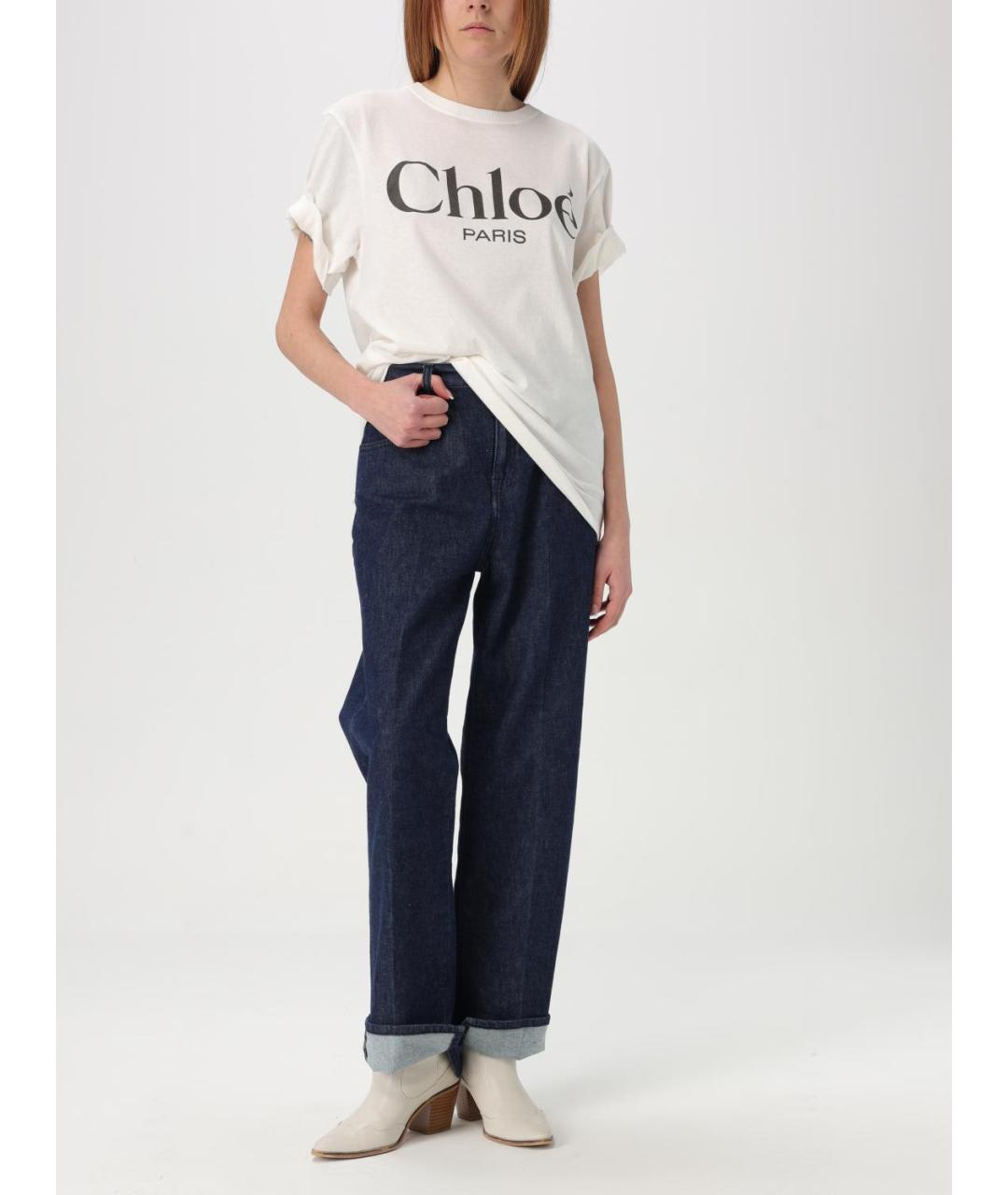 CHLOE Белая хлопковая футболка, фото 3