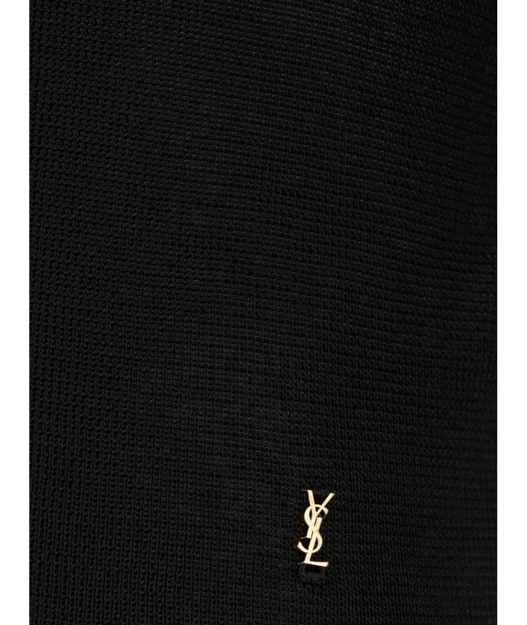 SAINT LAURENT Черная вискозная футболка, фото 3