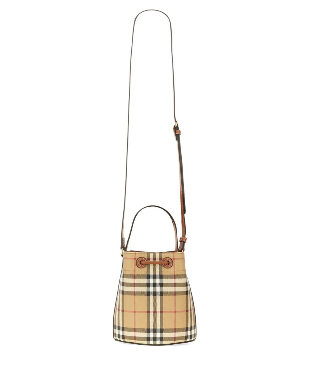 BURBERRY Бежевая сумка тоут из искусственной кожи, фото 2