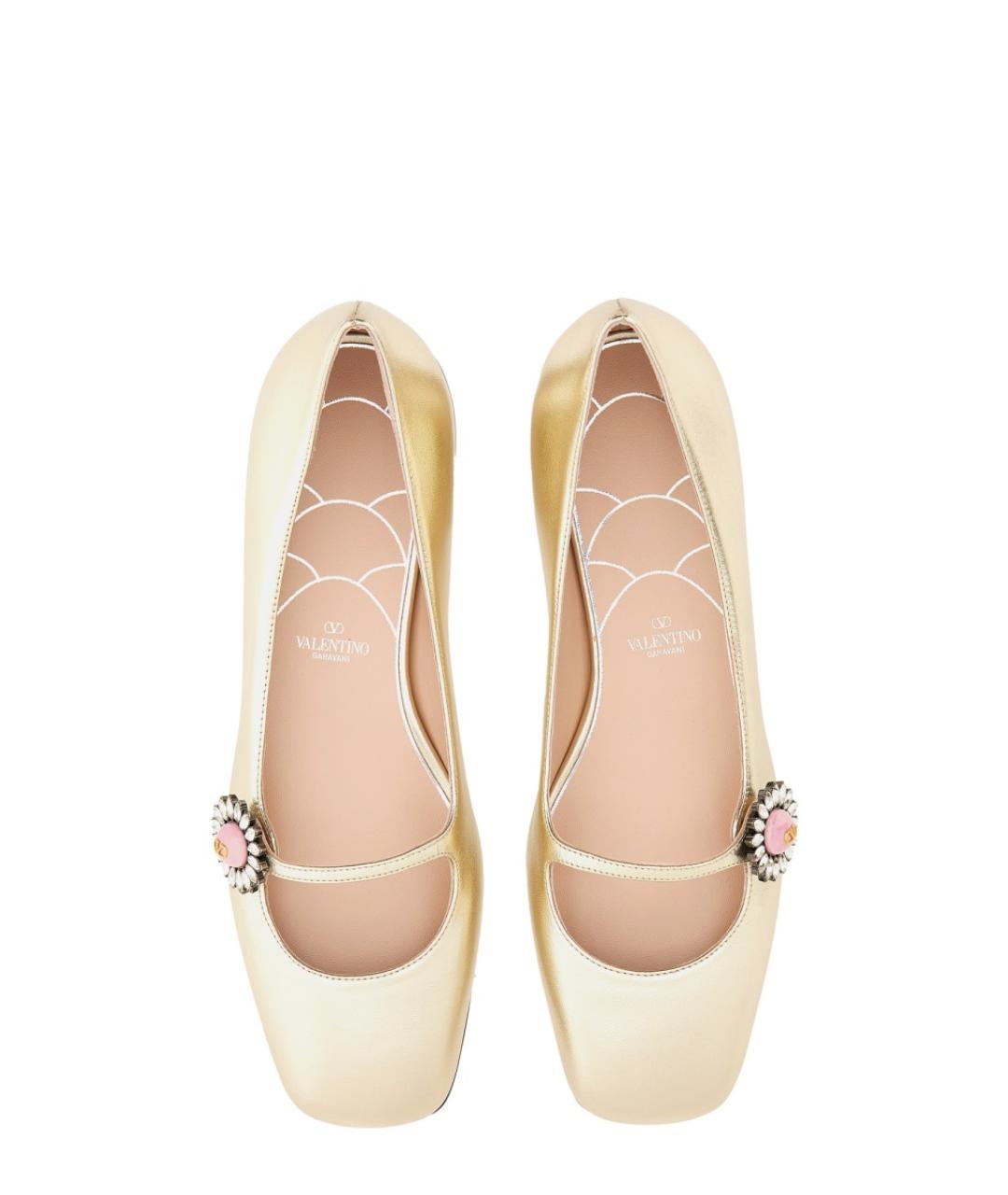 VALENTINO Золотые кожаные туфли, фото 4