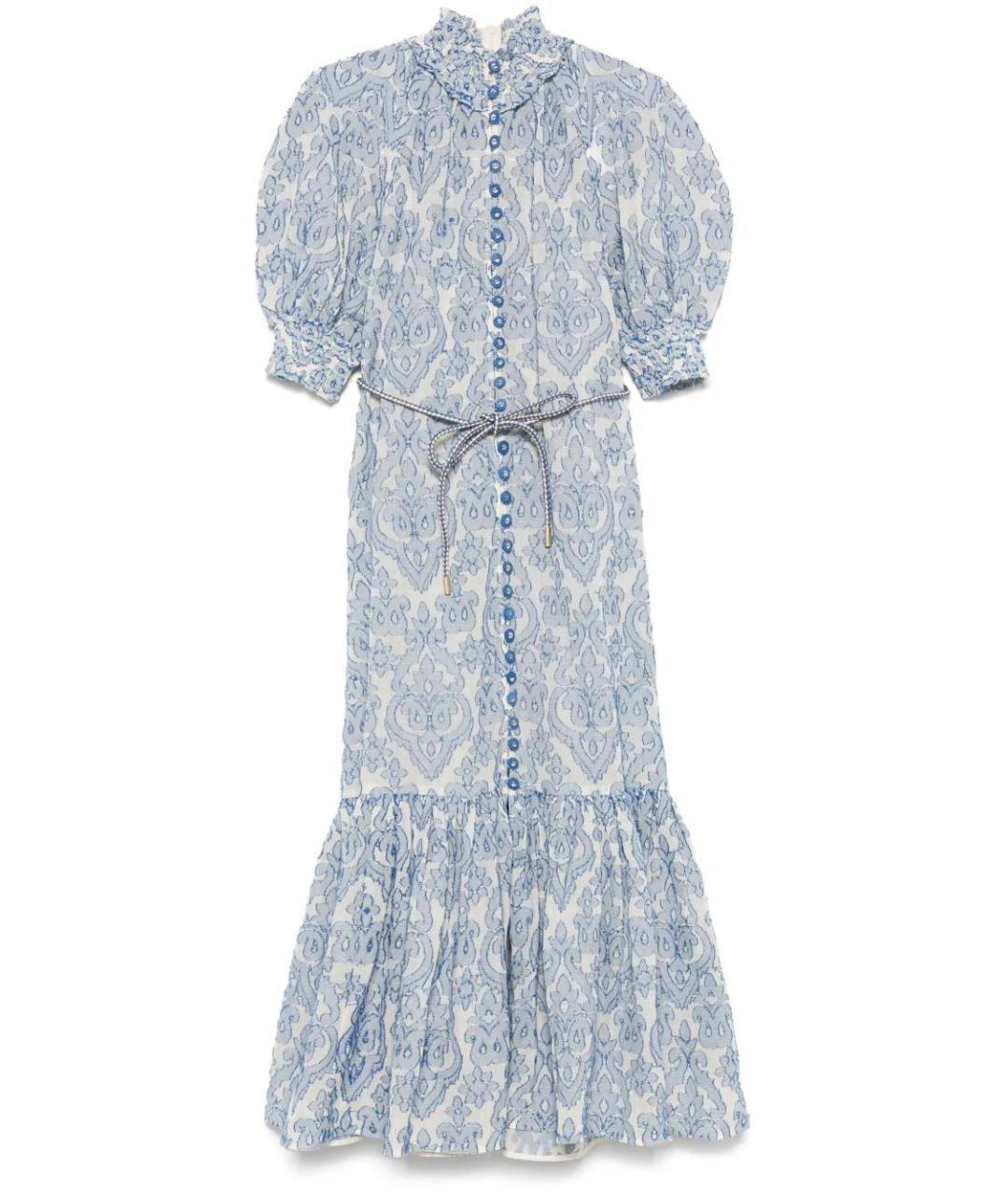 ZIMMERMANN Голубое хлопковое повседневное платье, фото 1