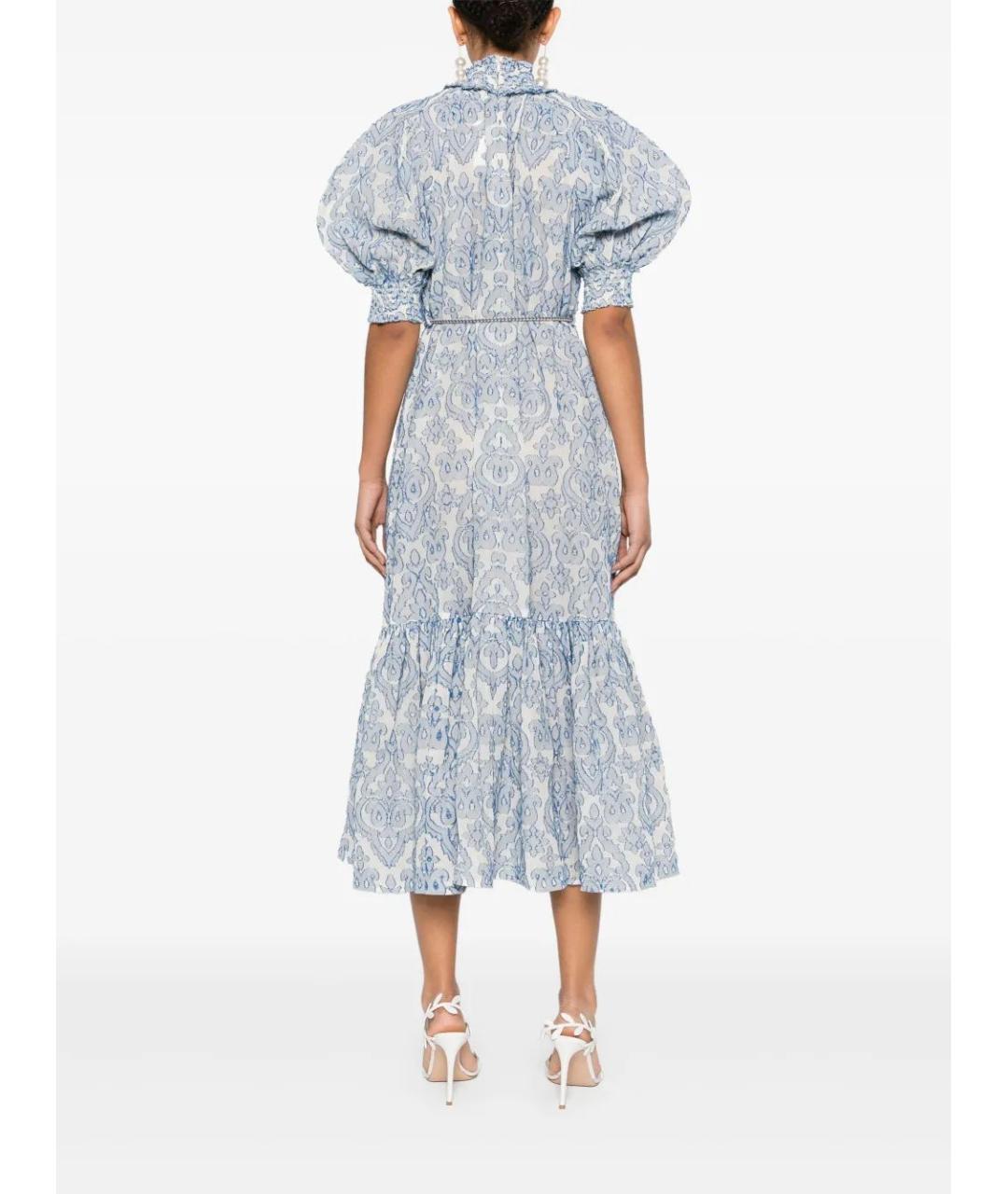 ZIMMERMANN Голубое хлопковое повседневное платье, фото 4