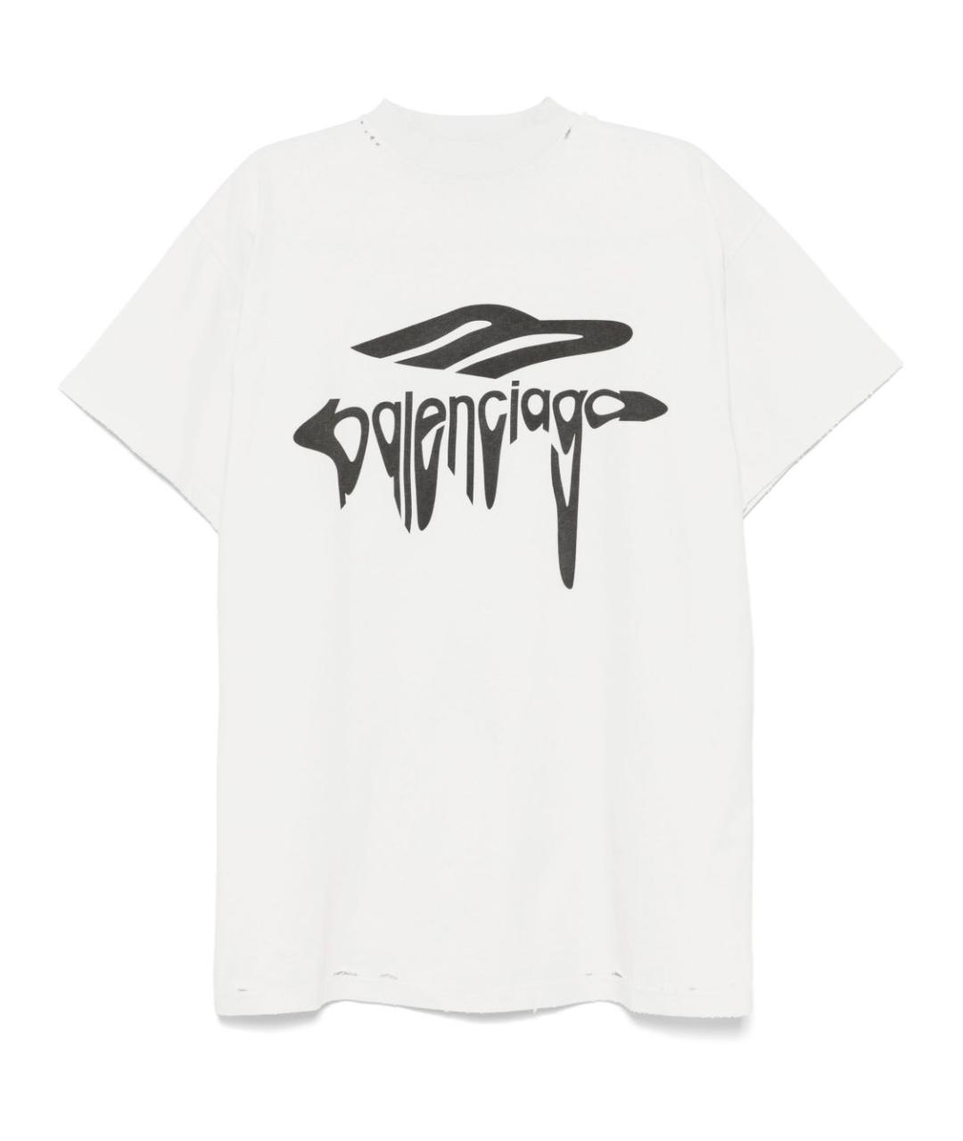 BALENCIAGA Белая хлопковая футболка, фото 1
