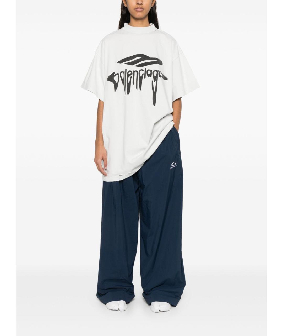 BALENCIAGA Белая хлопковая футболка, фото 2