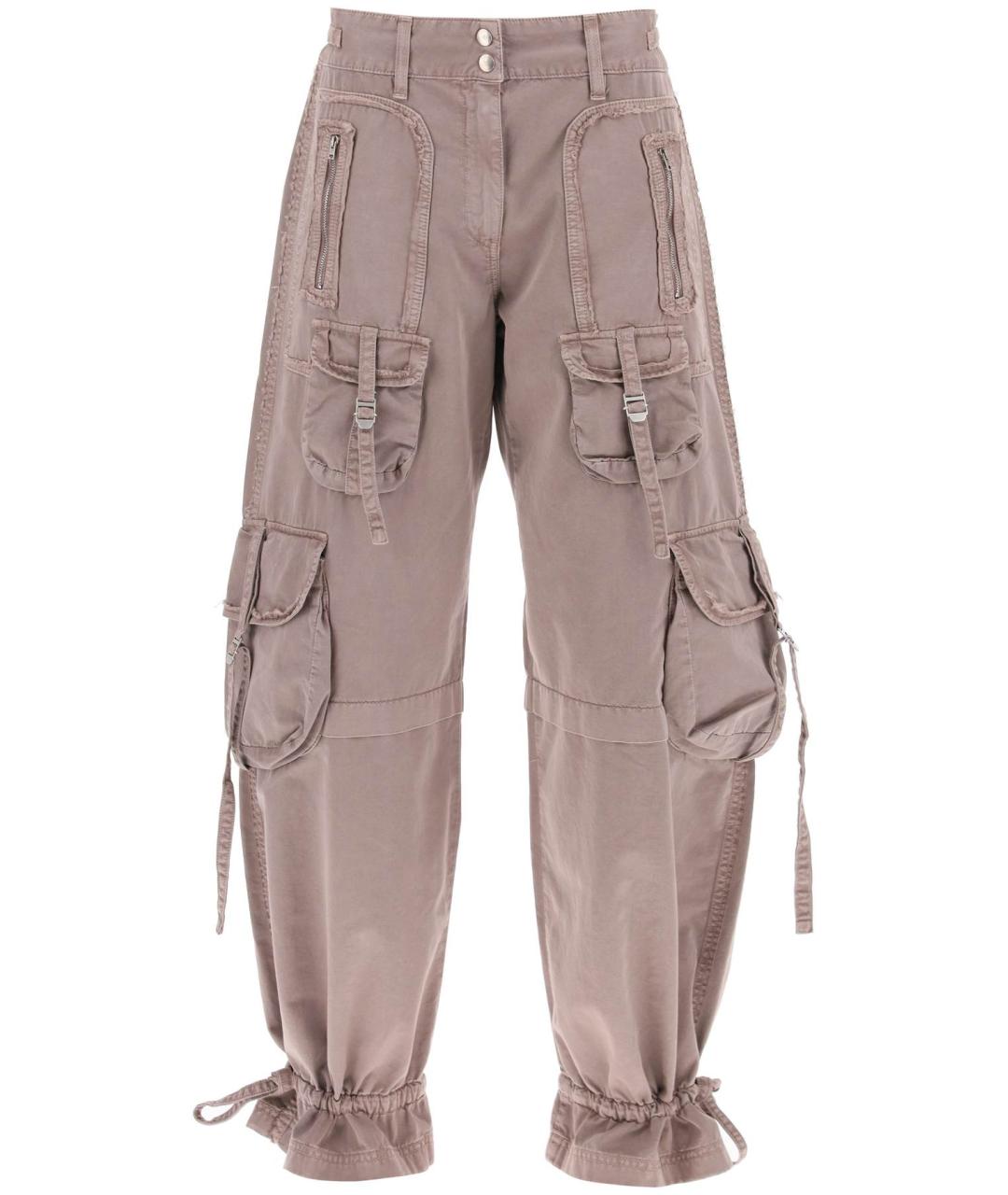 ACNE STUDIOS Розовые хлопковые прямые брюки, фото 1