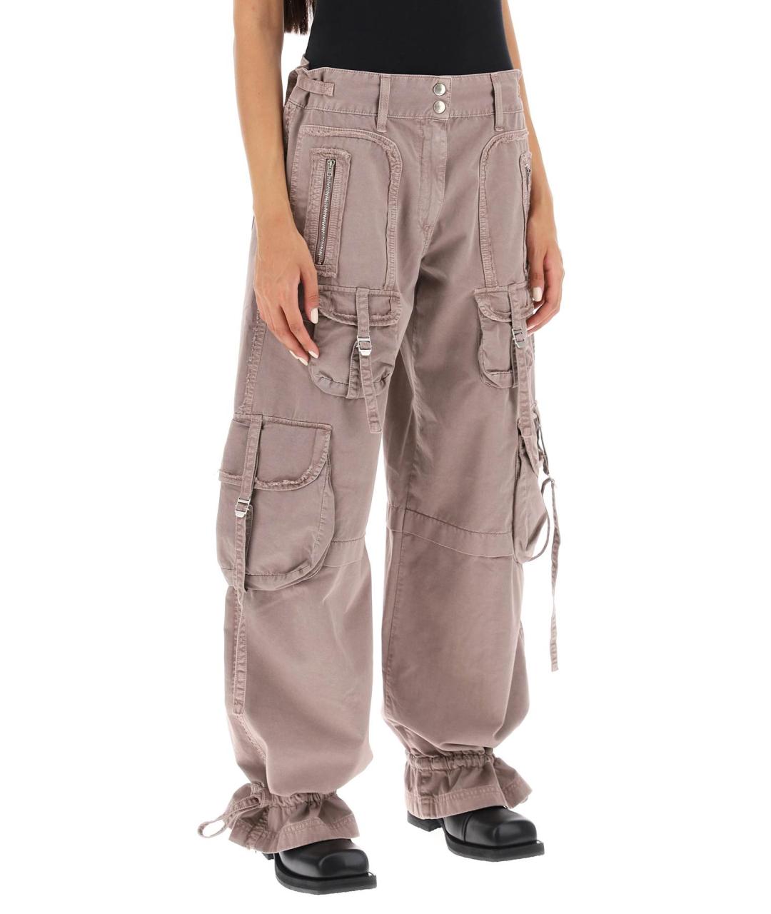 ACNE STUDIOS Розовые хлопковые прямые брюки, фото 2