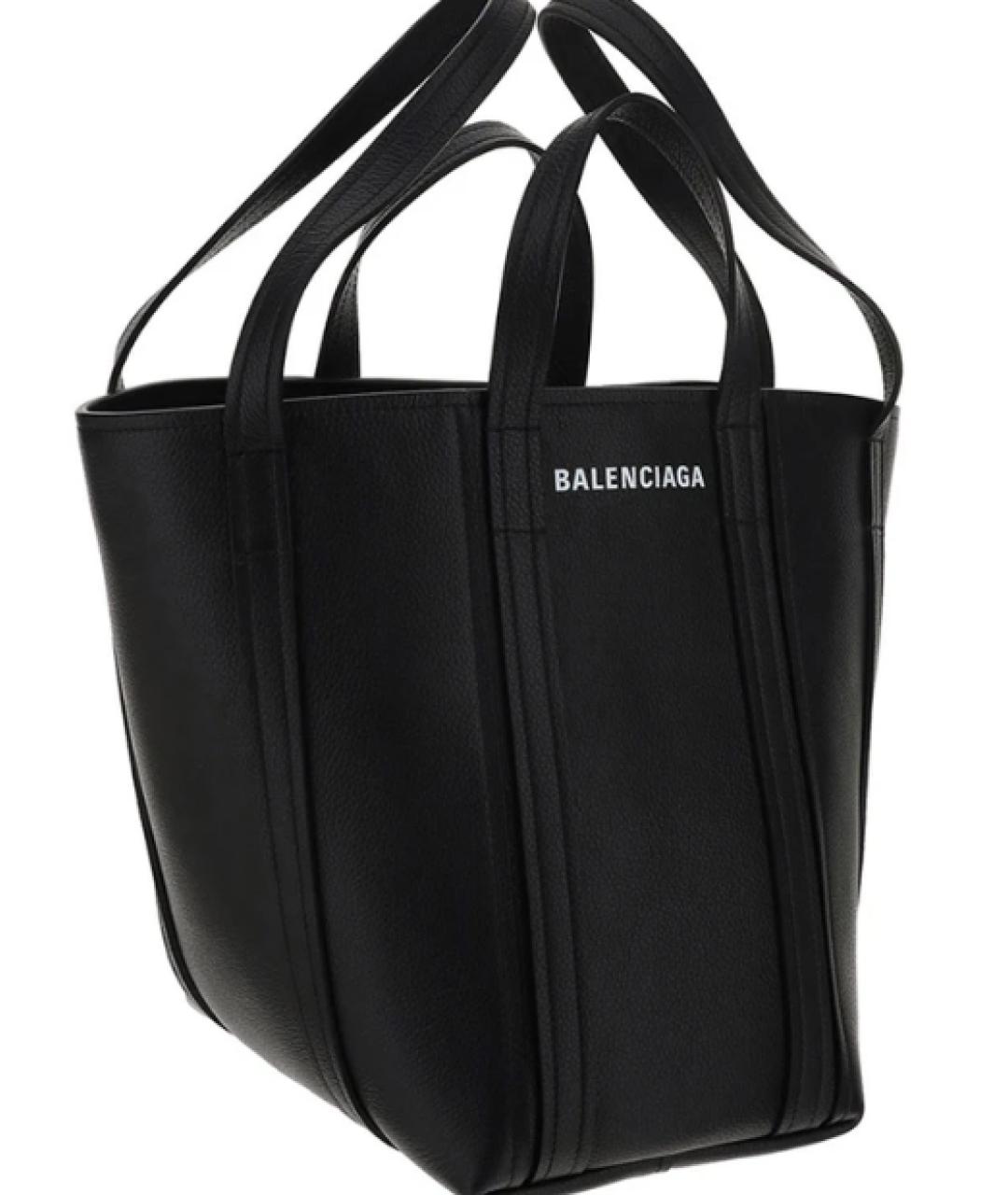 BALENCIAGA Черная кожаная сумка тоут, фото 2