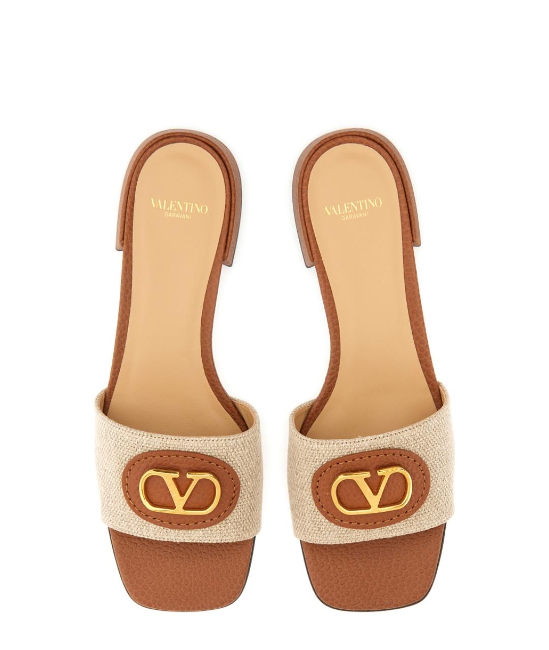 VALENTINO Бежевые шлепанцы, фото 5