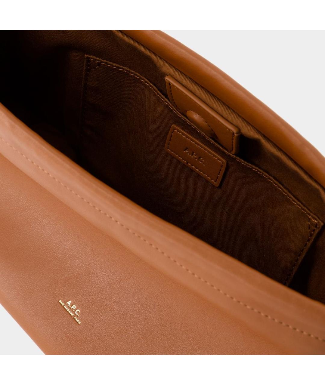 A.P.C. Коричневая сумка через плечо из искусственной кожи, фото 4