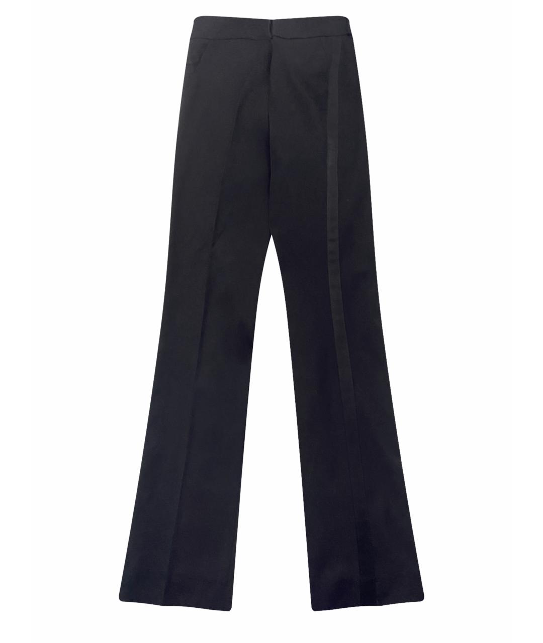 SAINT LAURENT Черные хлопковые прямые брюки, фото 1