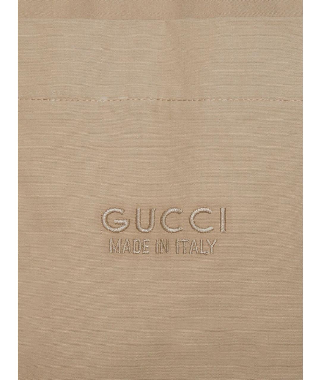 GUCCI Бежевые хлопковые повседневные брюки, фото 2