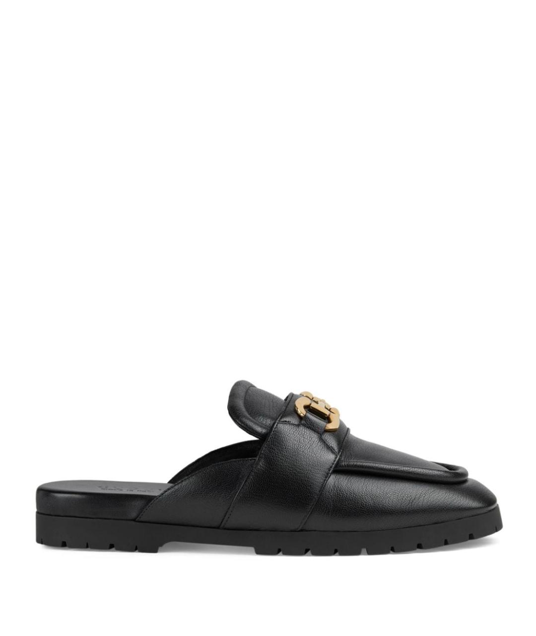 GUCCI Черные кожаные лоферы, фото 1