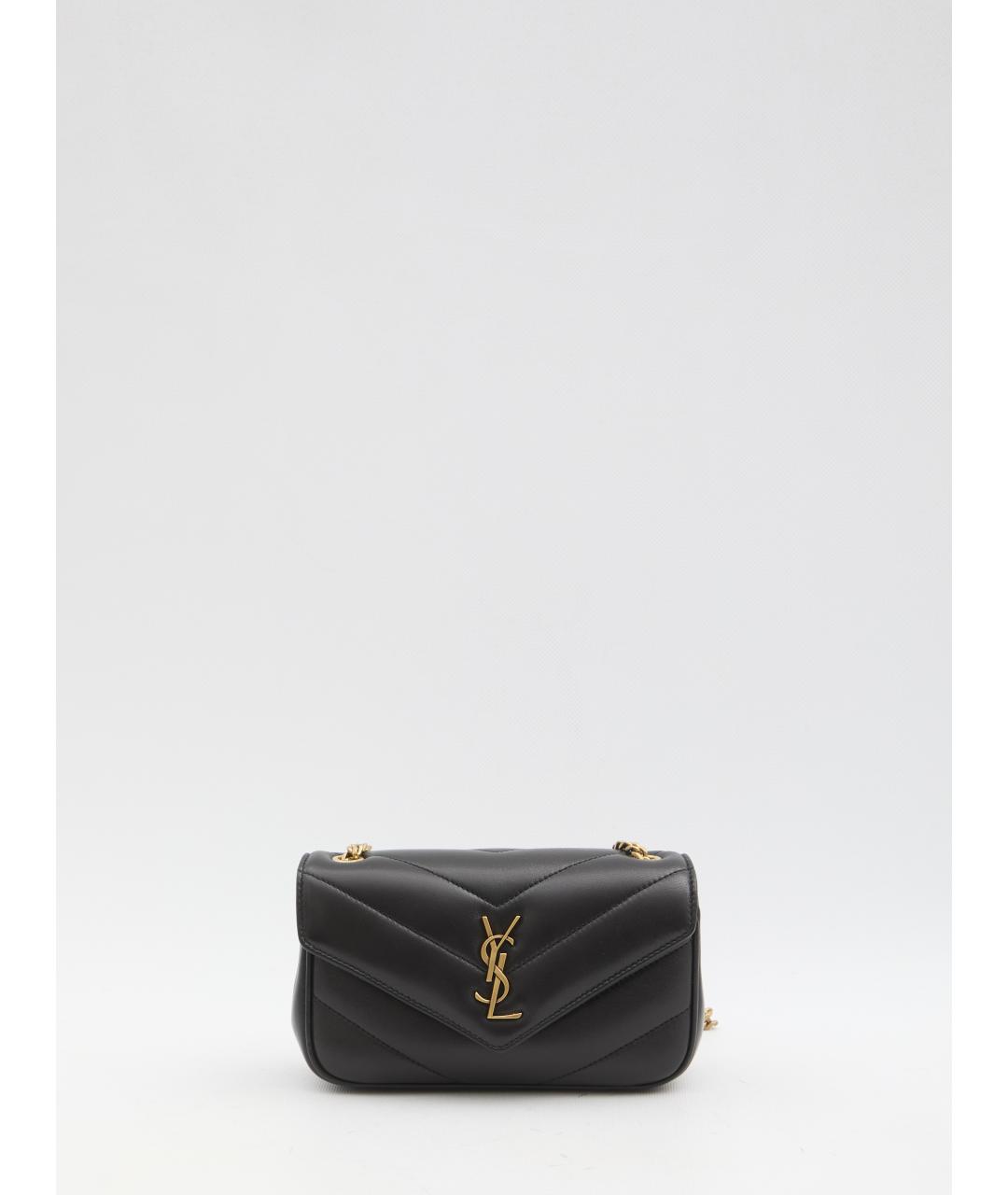 SAINT LAURENT Черная кожаная сумка через плечо, фото 2