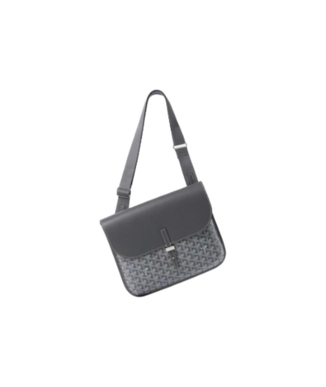 GOYARD Антрацитовая кожаная сумка на плечо, фото 2